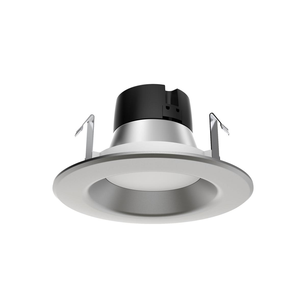 Product image for Satco S39744 8.5 watt LED Downlight Retrofit; 4"; 3000K; 120 volts; Dimmable; Brushed Nickel Finish