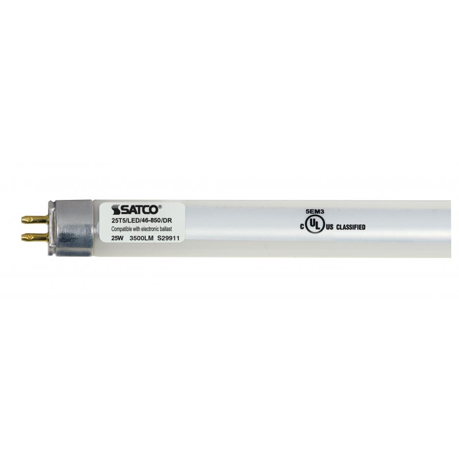 SAT S29911 25 WATT T5 LED MINIATURE BI-PIN BASE 5000K 50000 AVERAGE RATED HOURS 3500 LUMENS TYPE A BALLAST DEPENDENT REPLACES F54T5HO