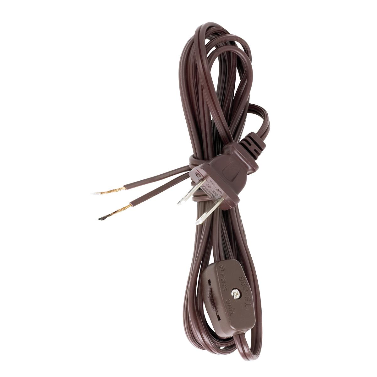 90-1582 8' BROWN CORD SET W SWITCH SPT