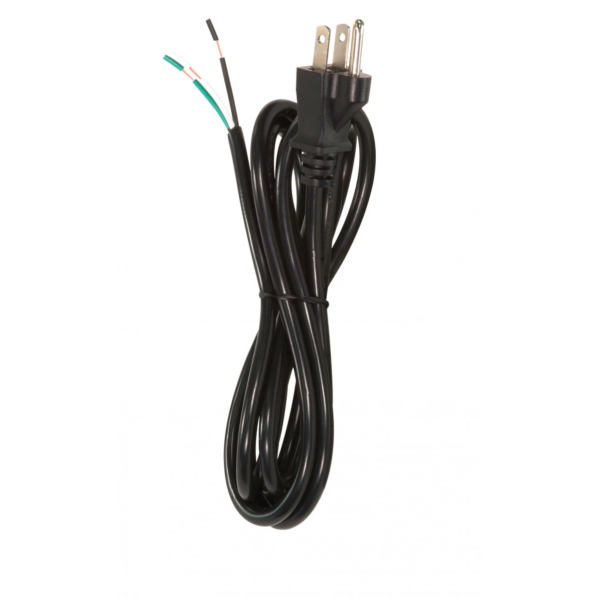 90-2085 8 FT BLK 18/3 SVT CORD SET W/P