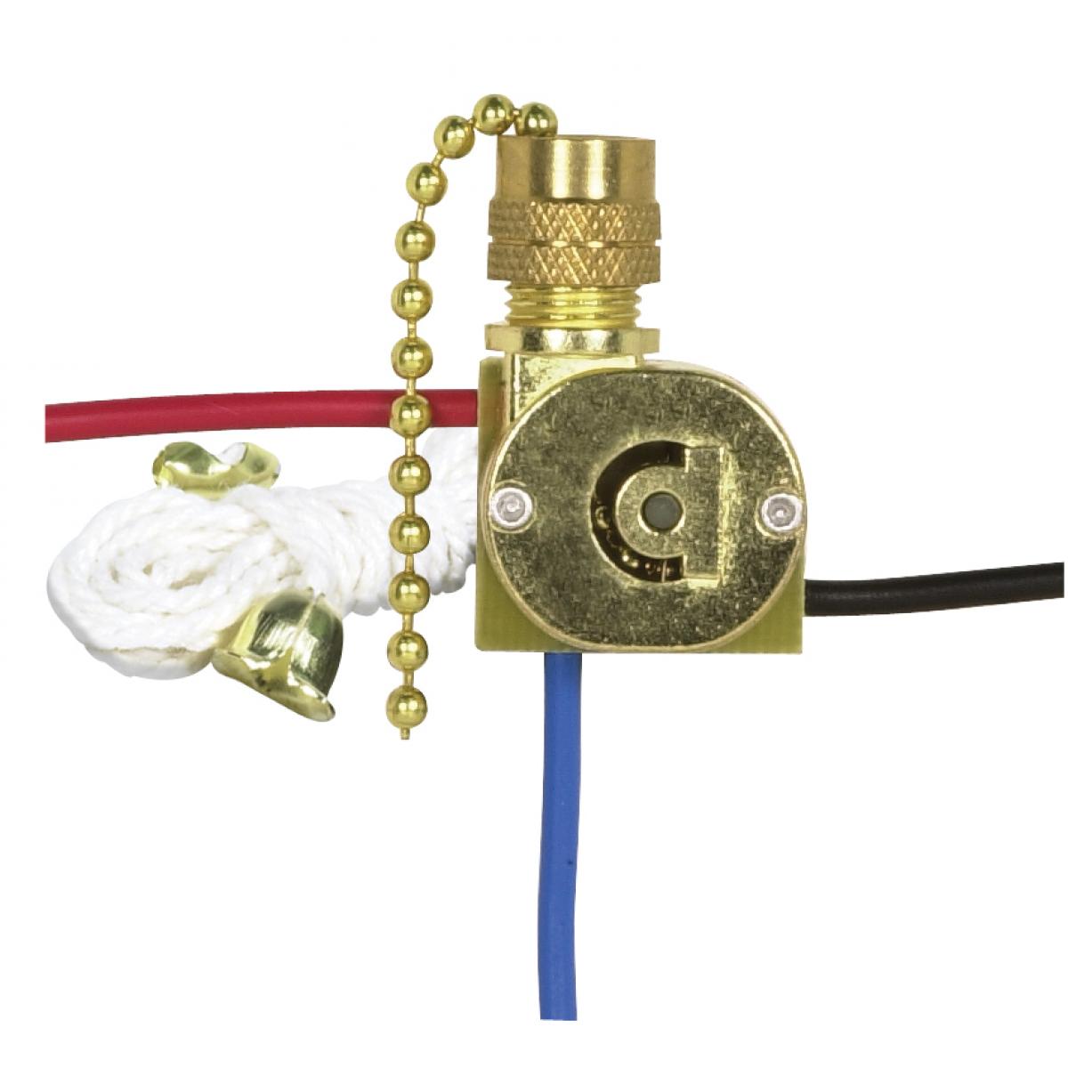 90-2260 3 WAY PULL CHAIN SW BR PLATED