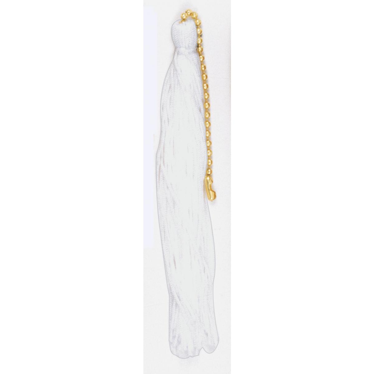 90-503 WHITE TASEL W/ BEADED CHAIN