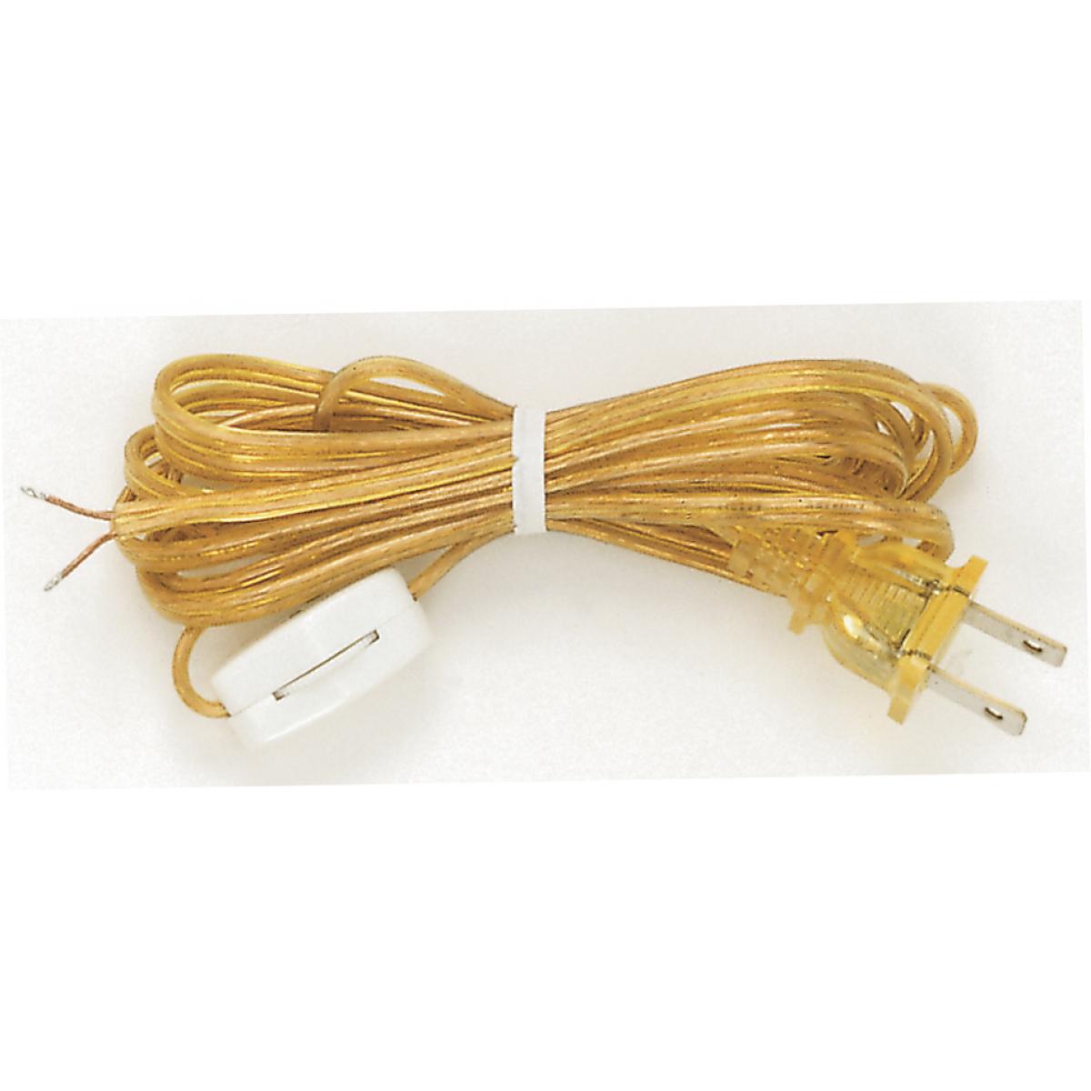 90-723 8' CLR GOLD CORD SET W/SWITCH