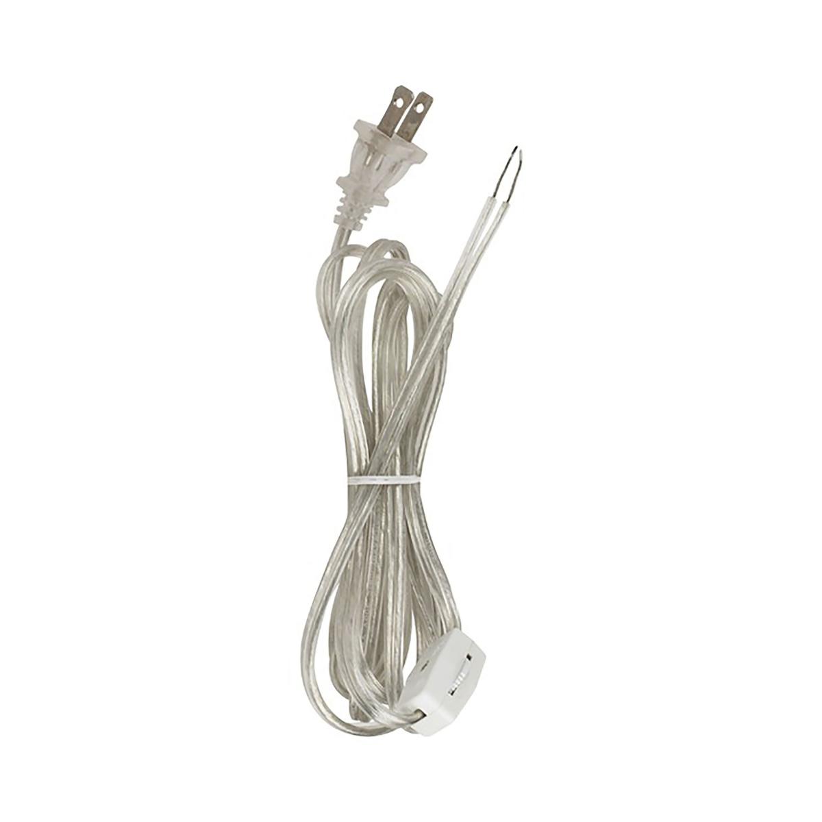 90-968 8' CLEAR SILVER CORD SET W/SWI