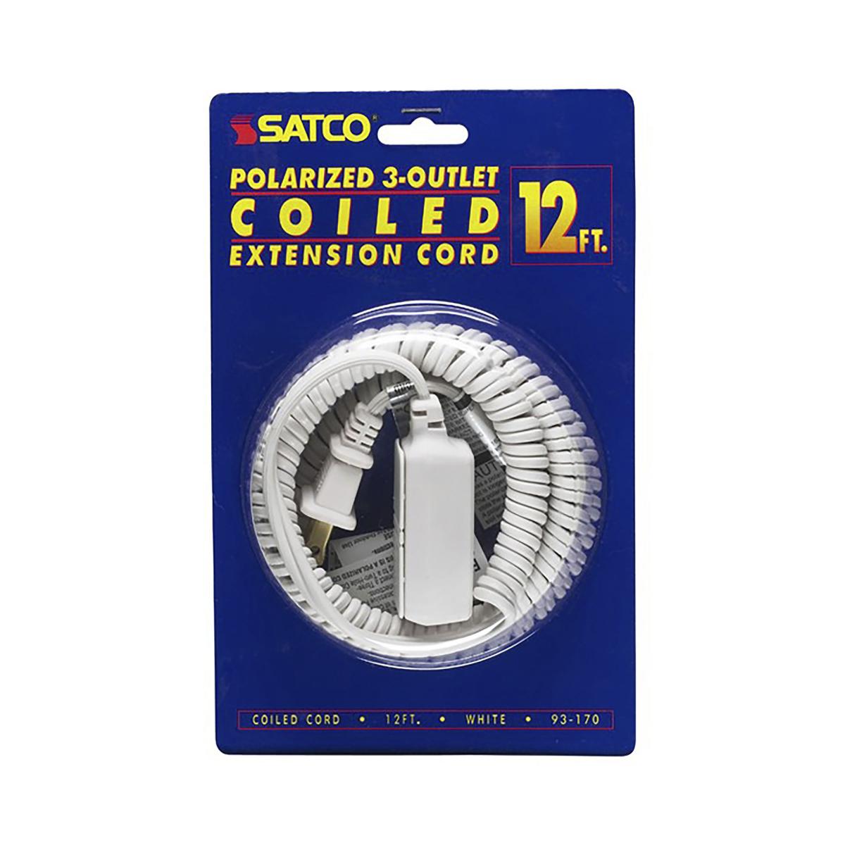 93-170 12 FT. WHITE COILED CORD