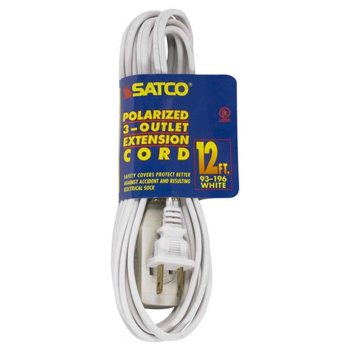 93-196 12' WHT EXTENSION CORD 16/2