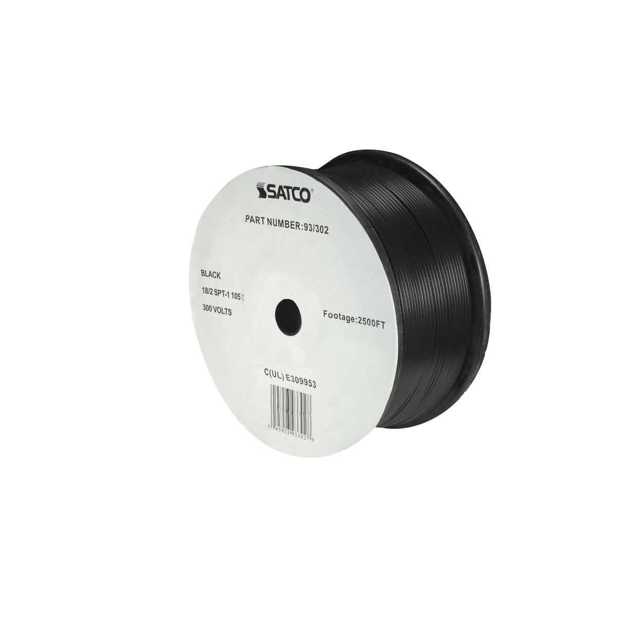 93-302 18/2 SPT-1 BLACK 2500 FT SPOOL