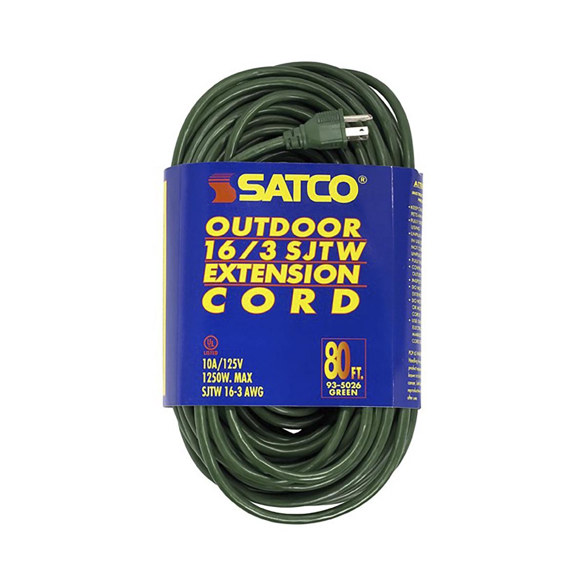 93-5026 80 FT 16-3 SJTW GREEN CORD