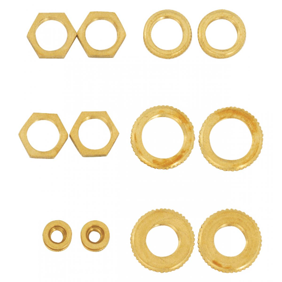 S70-153 12 ASST BRASS LOCKNUTS