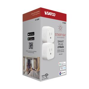 Starfish S11269 WiFi Smart Plug 120V Outlet 10 Amp Mini Square (Set of 2)